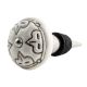Cream Etched Floral Ceramic Wine Bottle Stopper